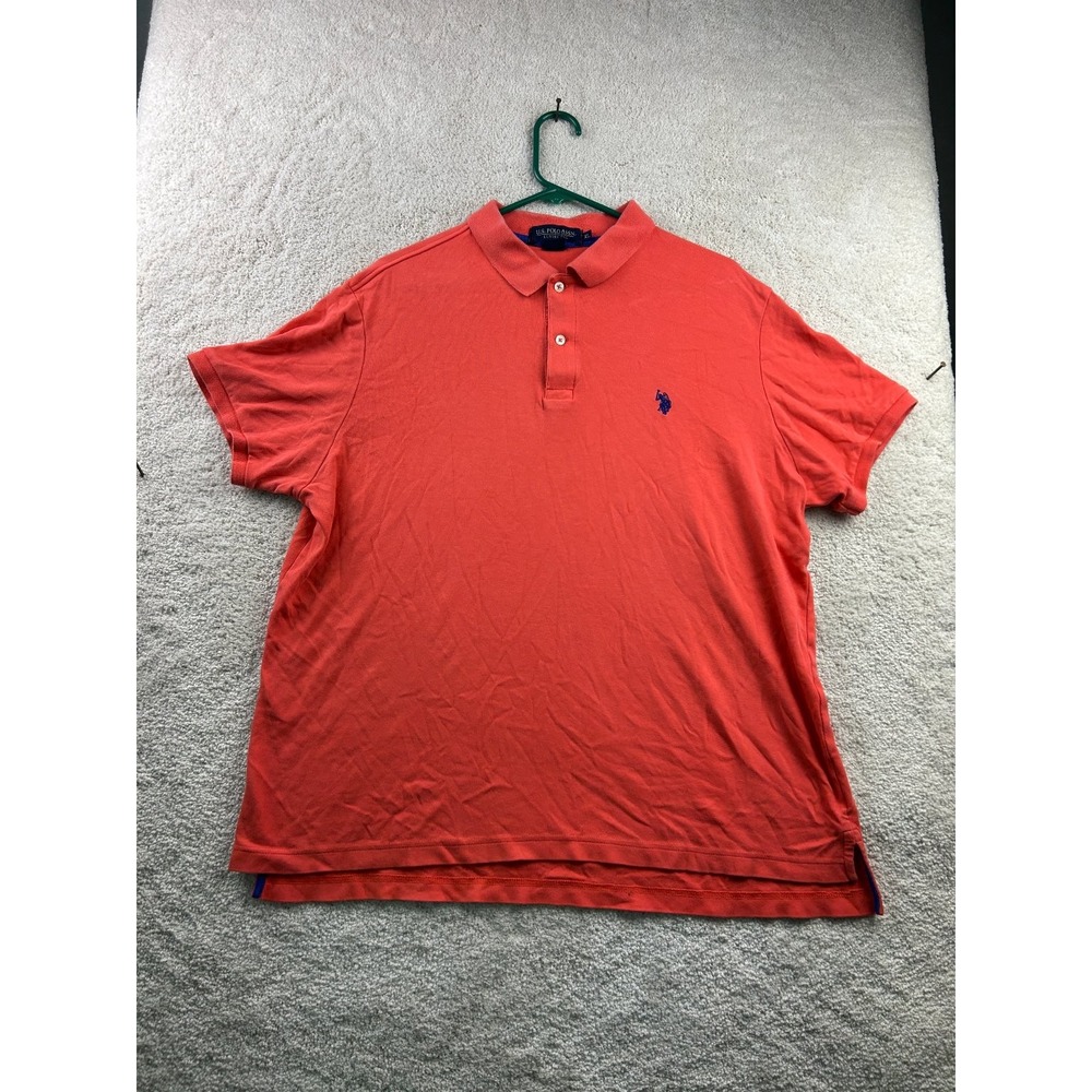 U.S. Polo Assn. Polo Shirt Men's XL Coral Cotton Embroidered Logo‎